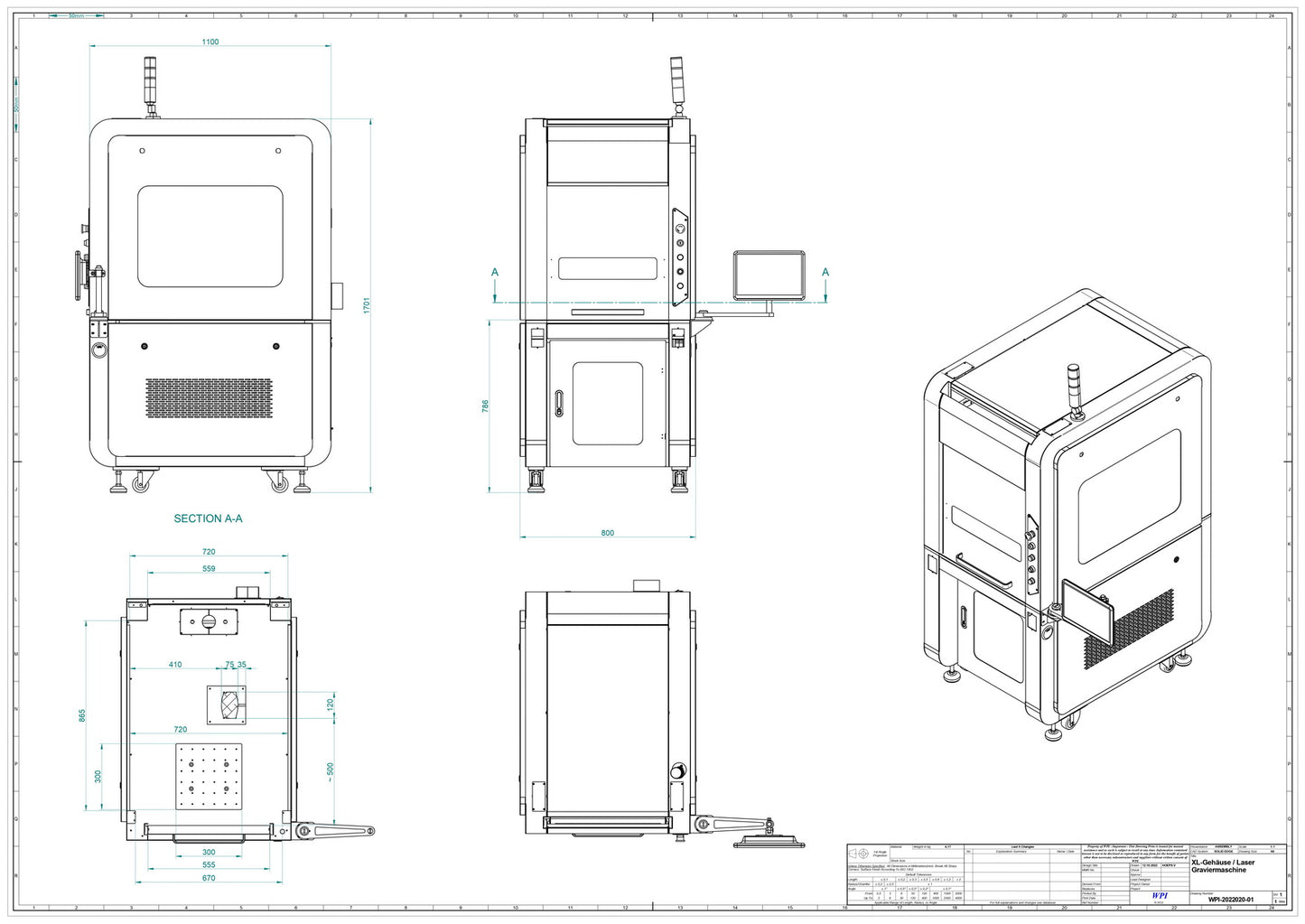Laser-Graviermaschine XL - Beschriftungslaser XL mit MoPa Faserlaser für Metall und Kunststoff im großen Gehäuse